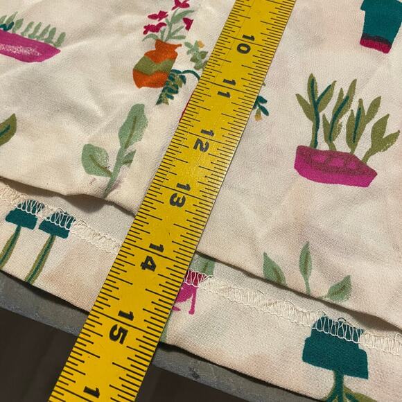 Vintage Central Falls House Plants Succulents Pleated Maxi Dress Small 6 USA 90s - Picture 16 of 16